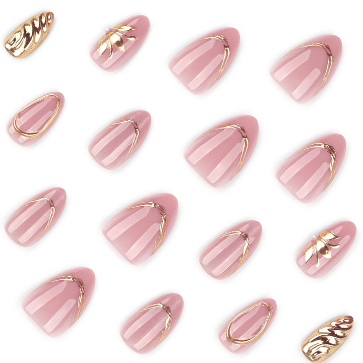 Elegant and artistic nail art with golden accents Stornfield