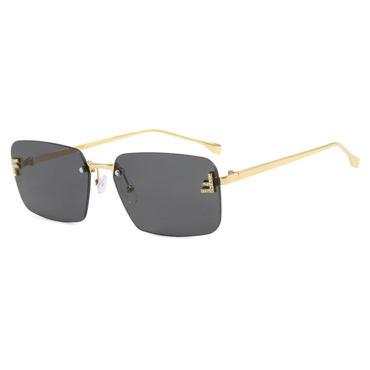 Ladies square sunglasses with elegant golden frame and stylish lenses Stornfield