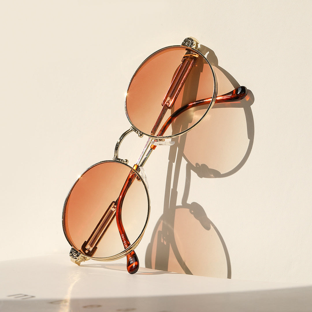 Women's round vintage sunglasses with exclusive metal frame Stornfield
