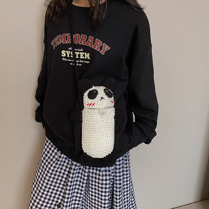 Cute Panda-Themed Crochet Mini Handbag