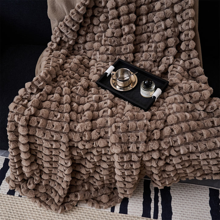 Chunky Knit Plush Throw Blanket