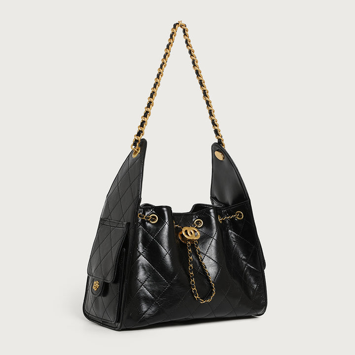 Stylish Suede Drawstring Shoulder Bag