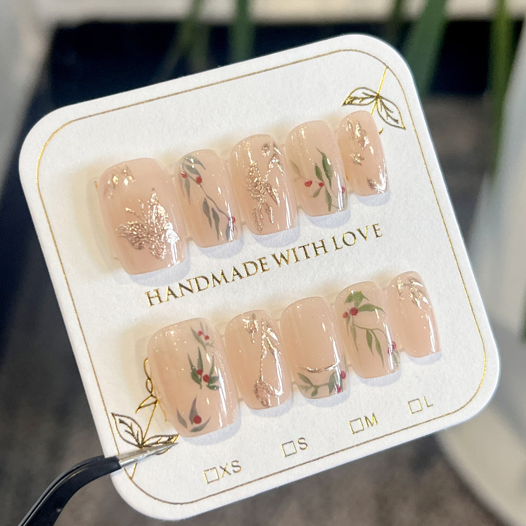 Artistic nail extensions with floral patterns Stornfield