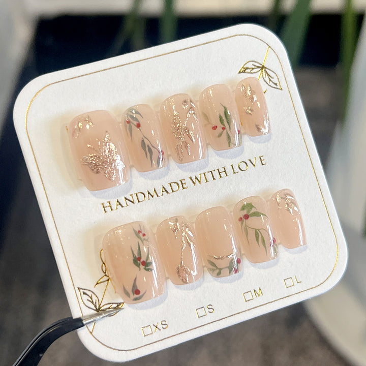 Artistic nail extensions with floral patterns Stornfield