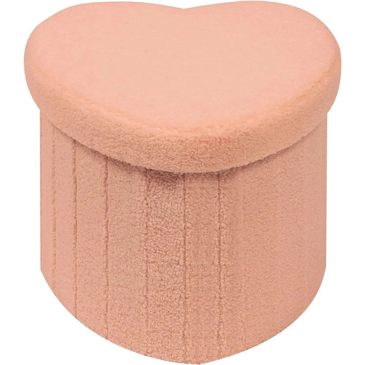 Heart-Shaped Plush Storage Ottoman Stornfield
