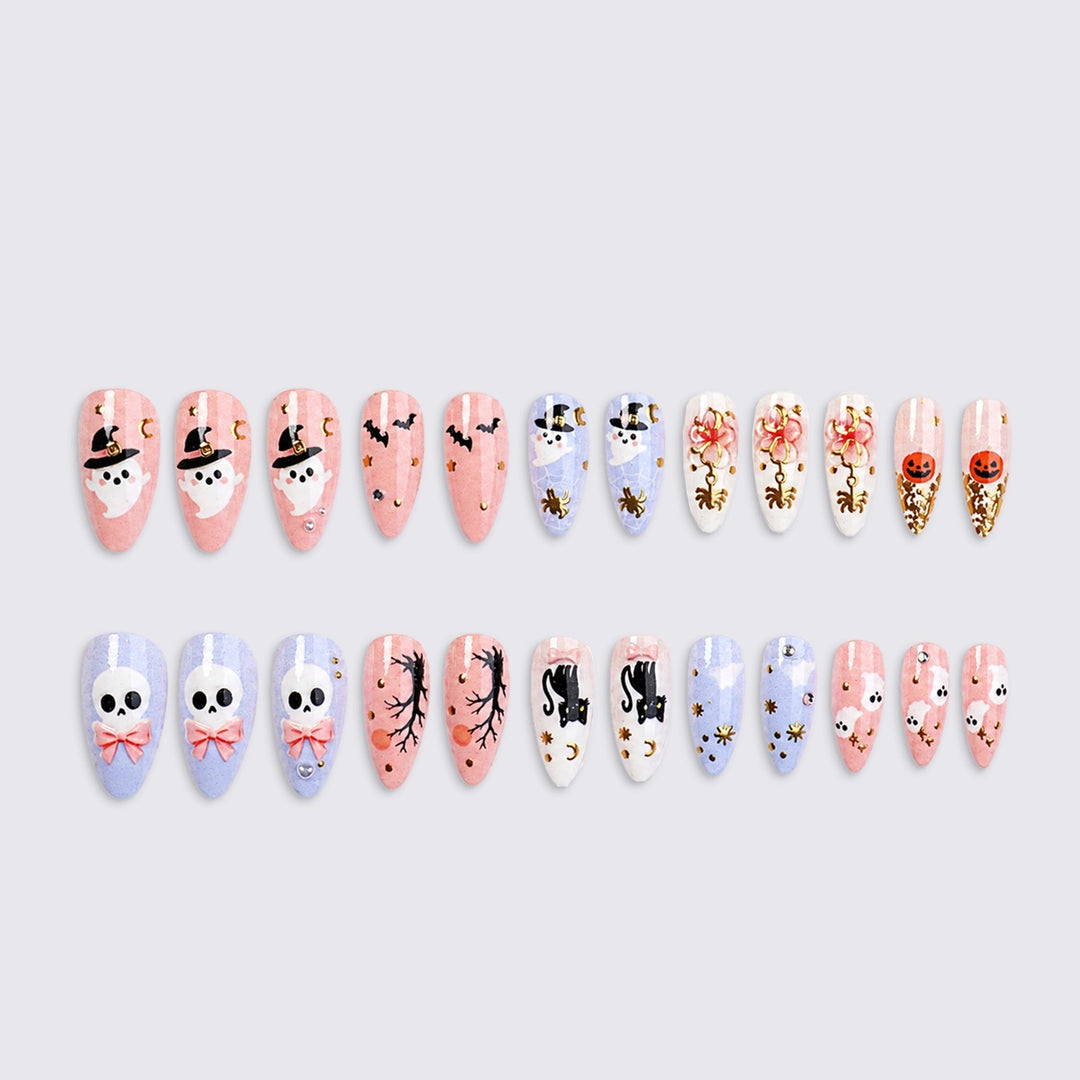Creative Halloween Nail Art Set with Colorful Designs Stornfield