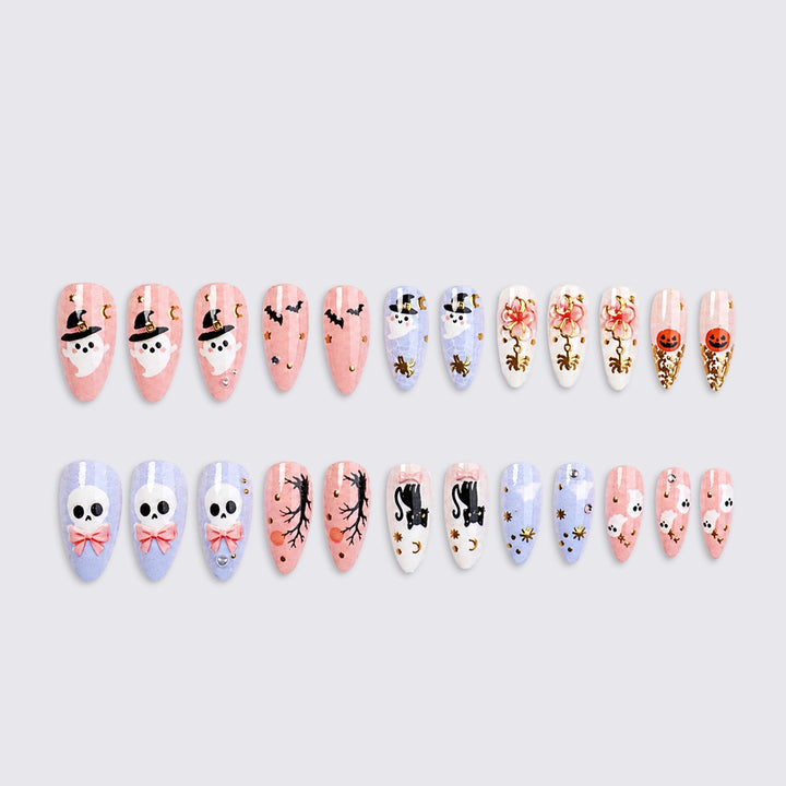 Creative Halloween Nail Art Set with Colorful Designs Stornfield