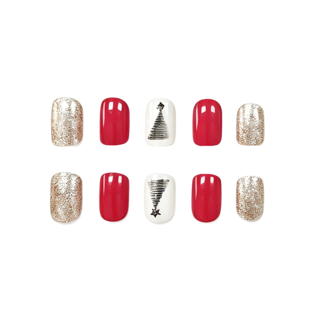 Festive Tree Design Nail Art Stornfield
