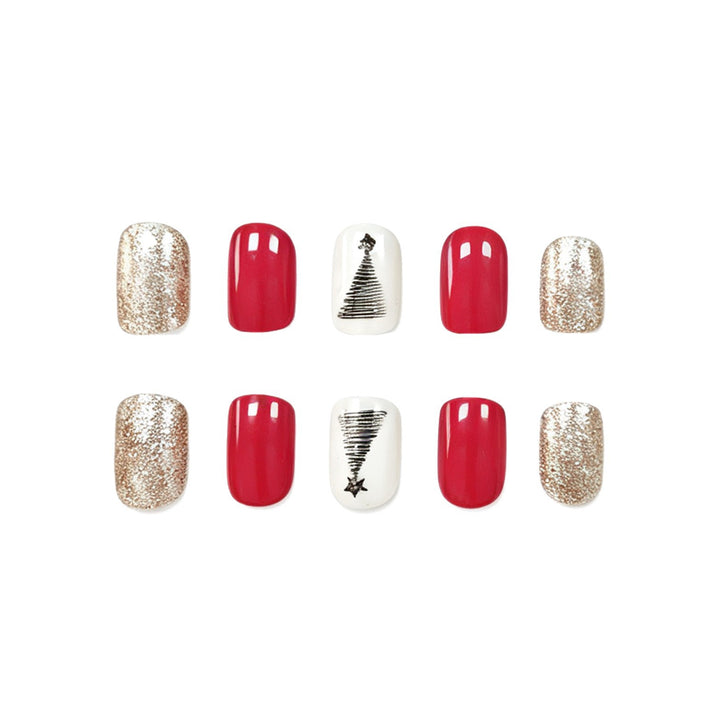 Festive Tree Design Nail Art Stornfield