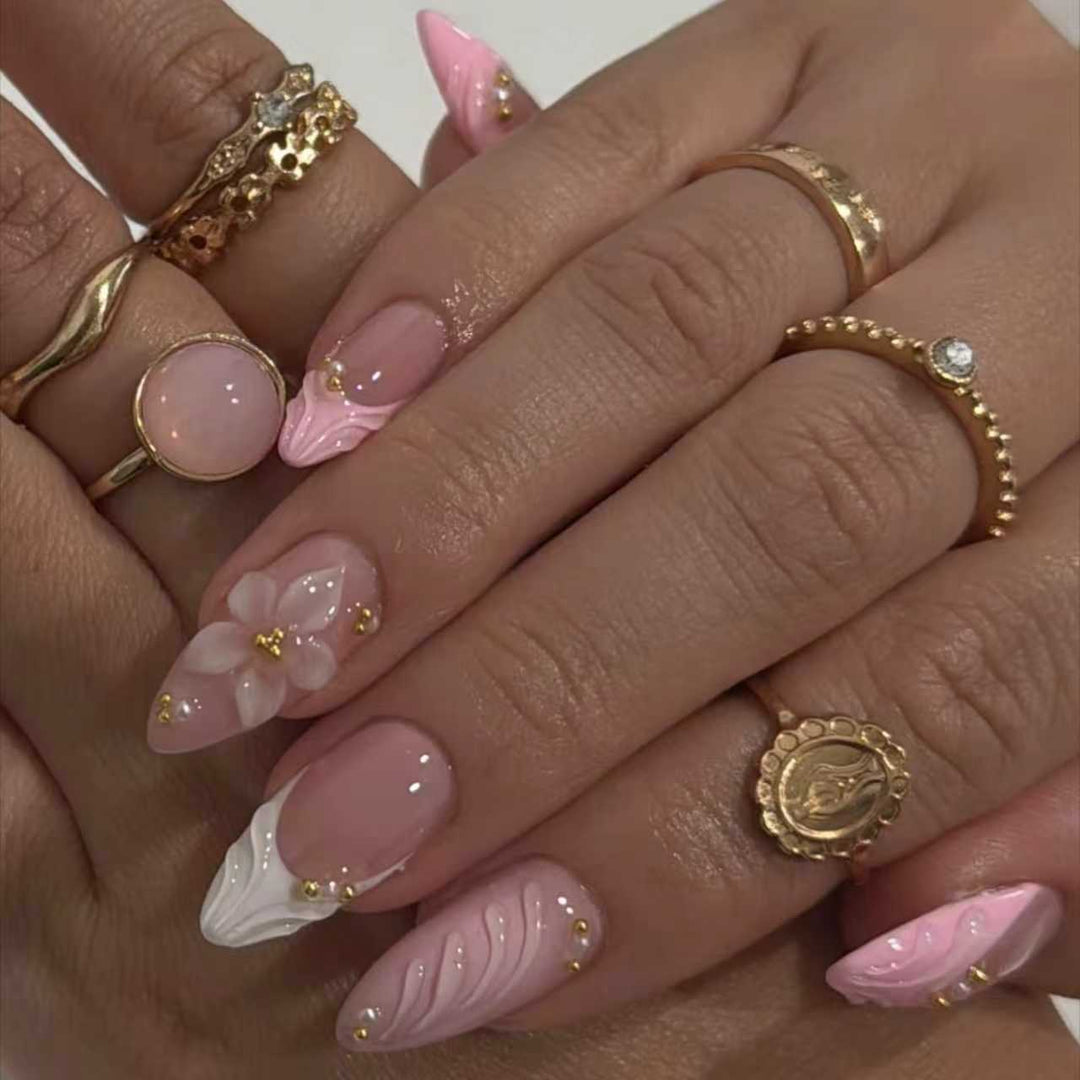 Floral Acrylic Press-On Nails Stornfield