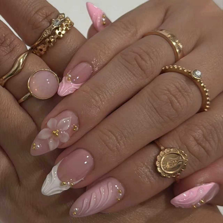 Floral Acrylic Press-On Nails Stornfield