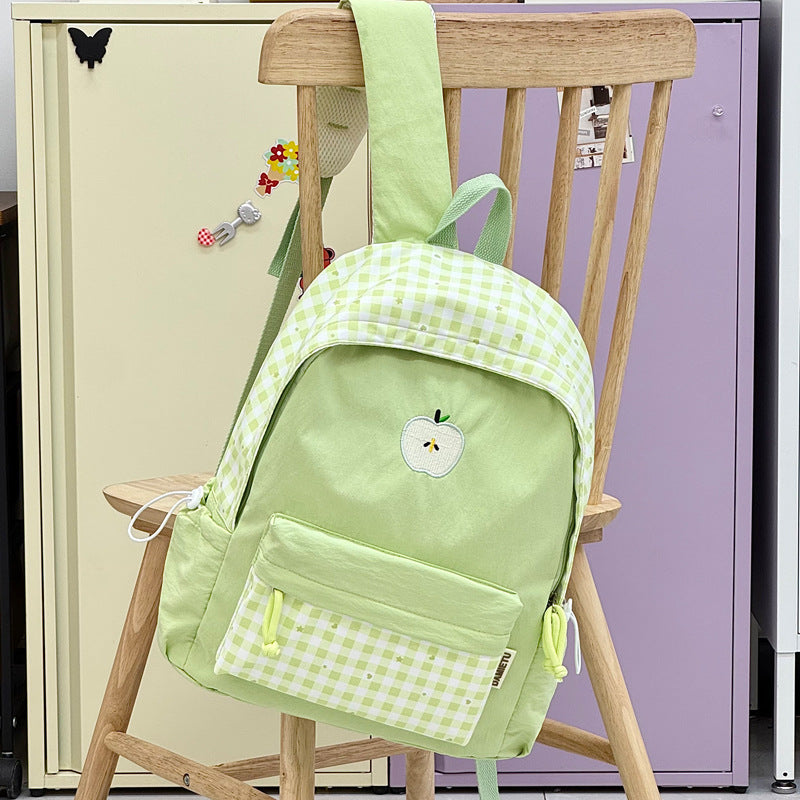 Playful Gingham Patterned Backpack Stornfield