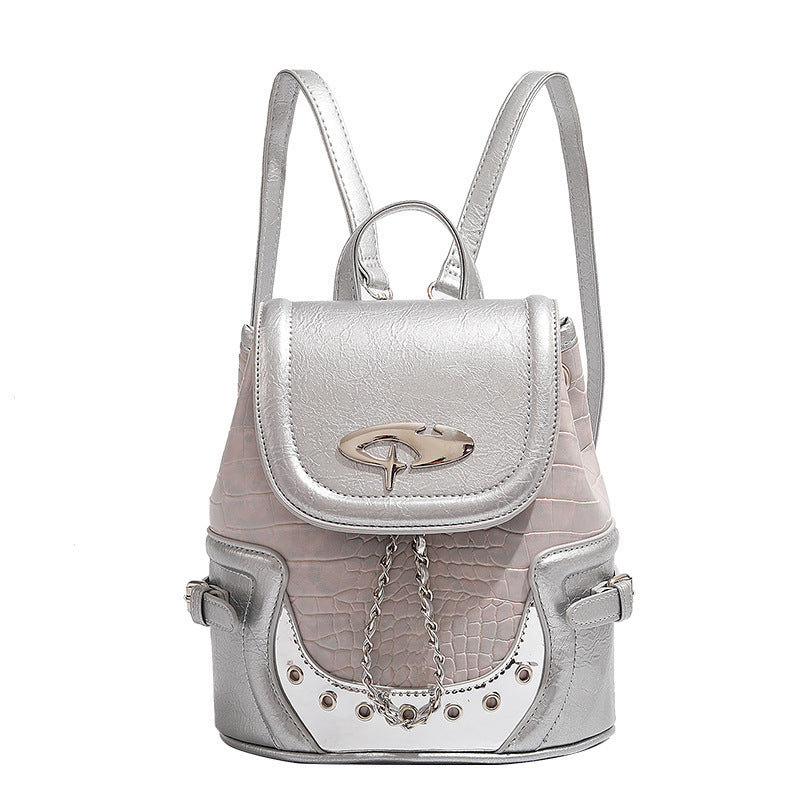 Fashionable Crocodile-Embossed Mini Backpack Stornfield