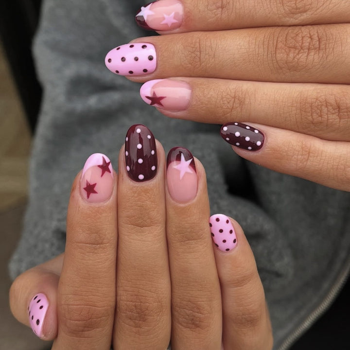 Elegant Floral Bow Press-On Nail Tips Stornfield