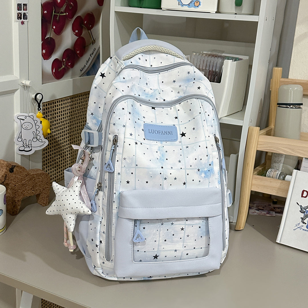 Star-Patterned Multi-Compartment Backpack Stornfield
