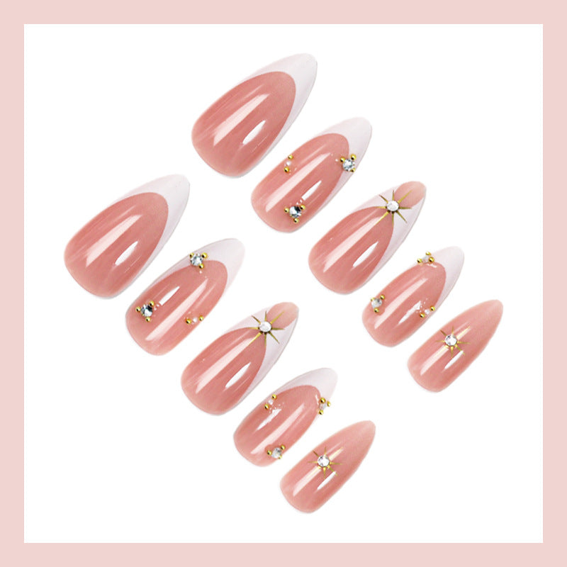 Artificial nail set with elegant tips and glitter accents Stornfield