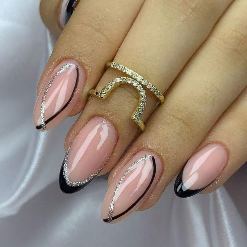 Glamorous nail extensions with elegant lace design Stornfield