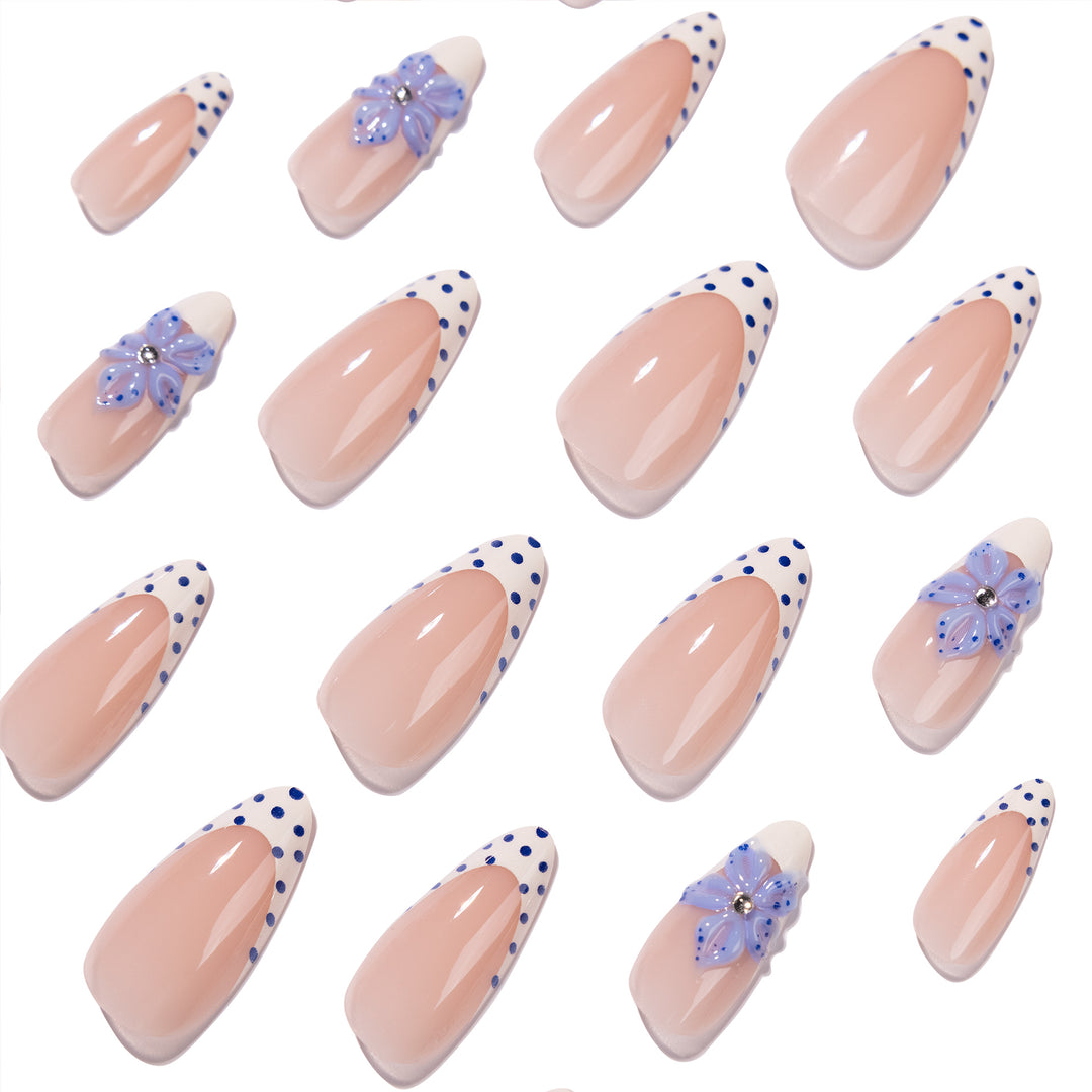 Artful stiletto nails with floral design Stornfield