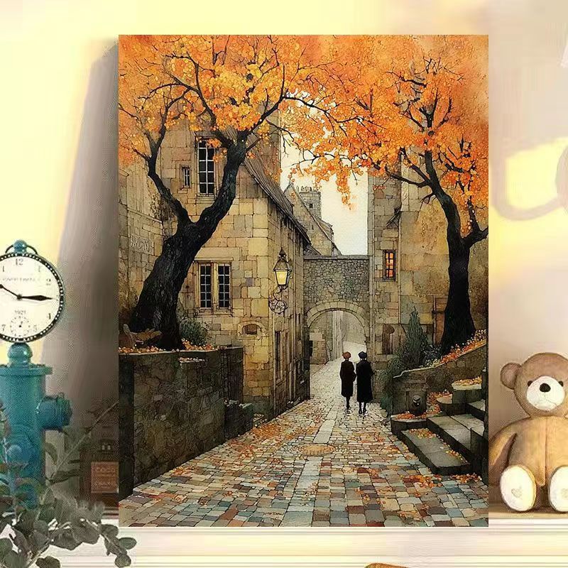 Vintage European Landscape Canvas Art Print Stornfield
