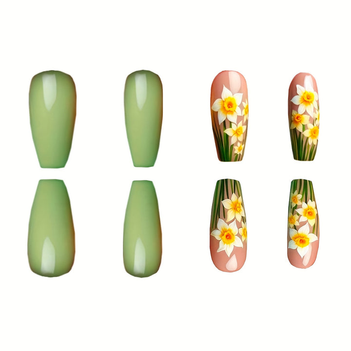 Floral Daffodil Press-On Nail Art Stornfield