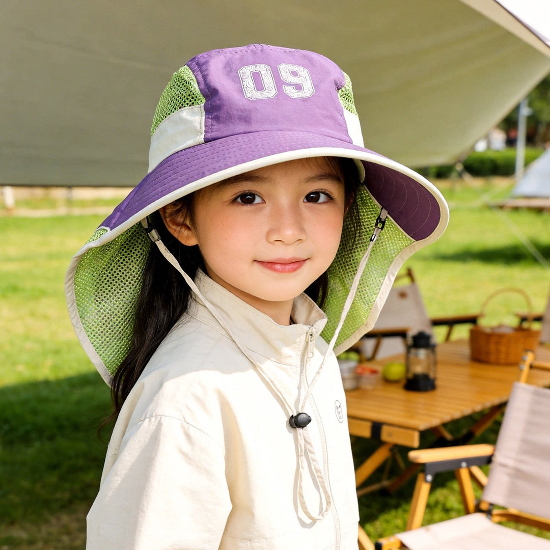 Kids' sun hat with breathable mesh neck protection and adjustable chin strap Stornfield