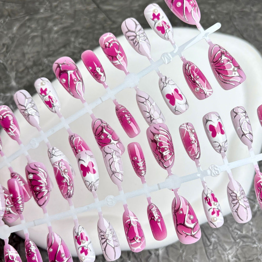 Floral Art Design Press-On Nail Set