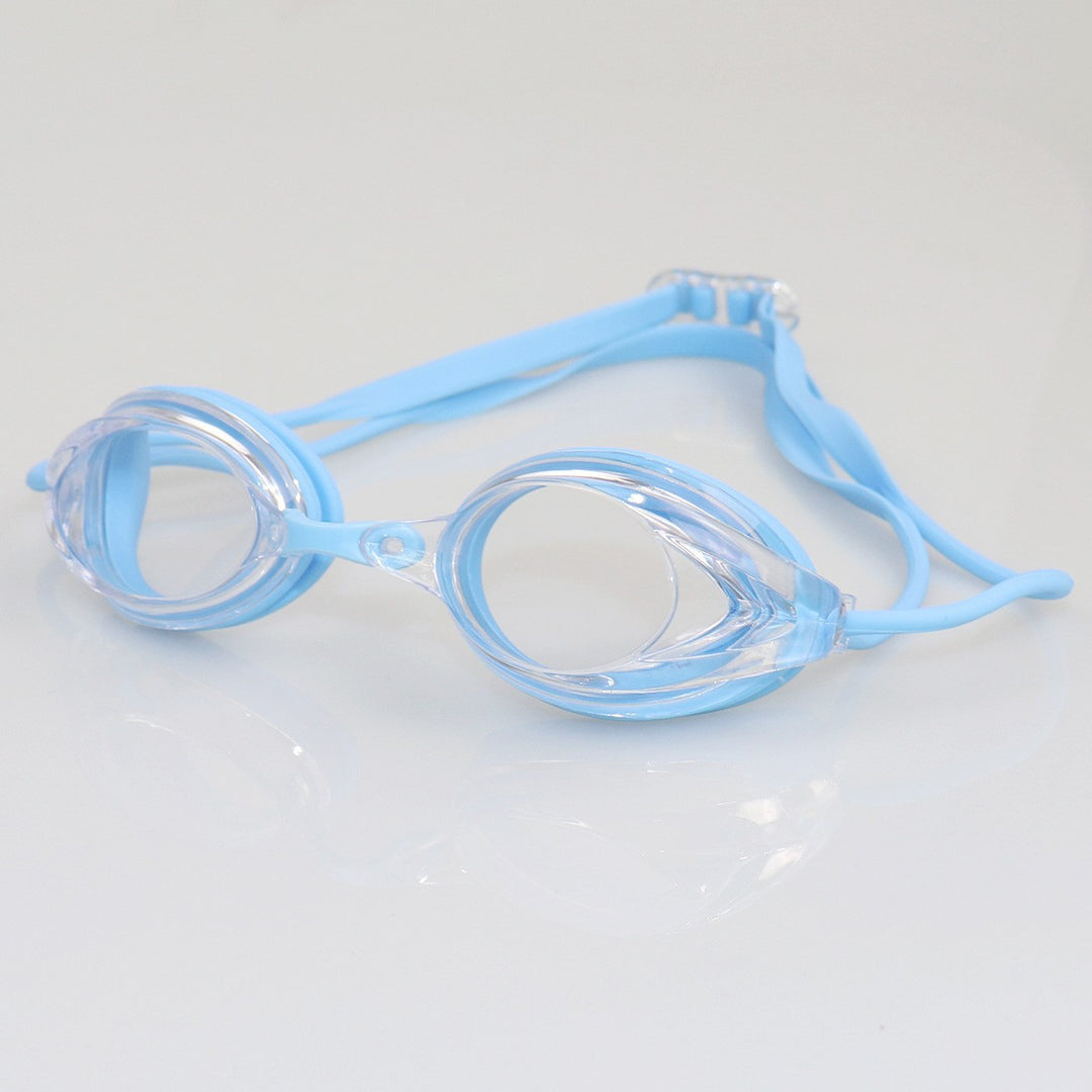 Swimming goggles with adjustable head strap and comfort nose piece Stornfield