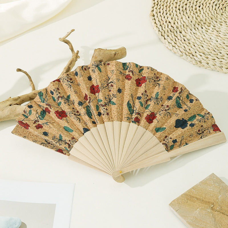 Women's handmade fan with floral motifs Stornfield