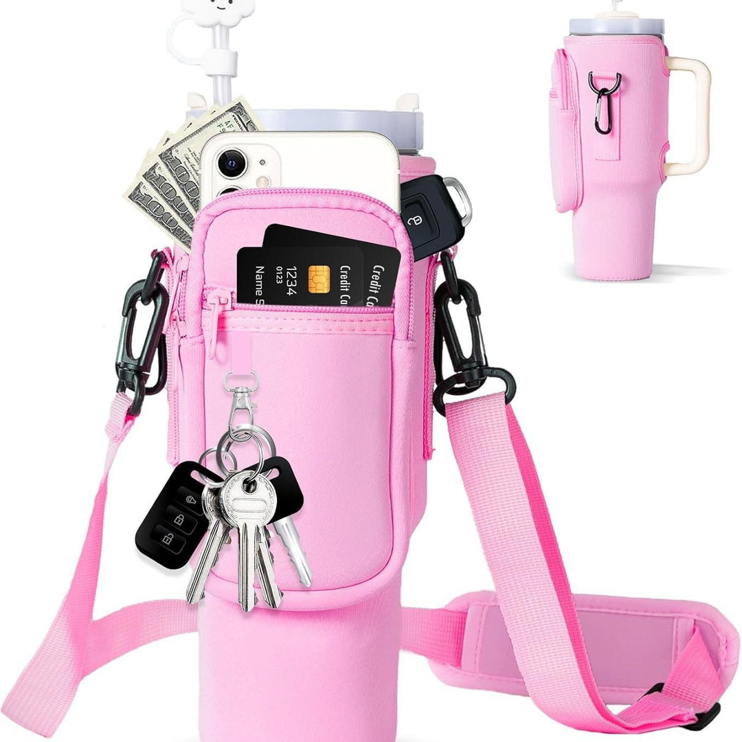 Ladies trendy and sparkling drinking bottle with shoulder bag Stornfield