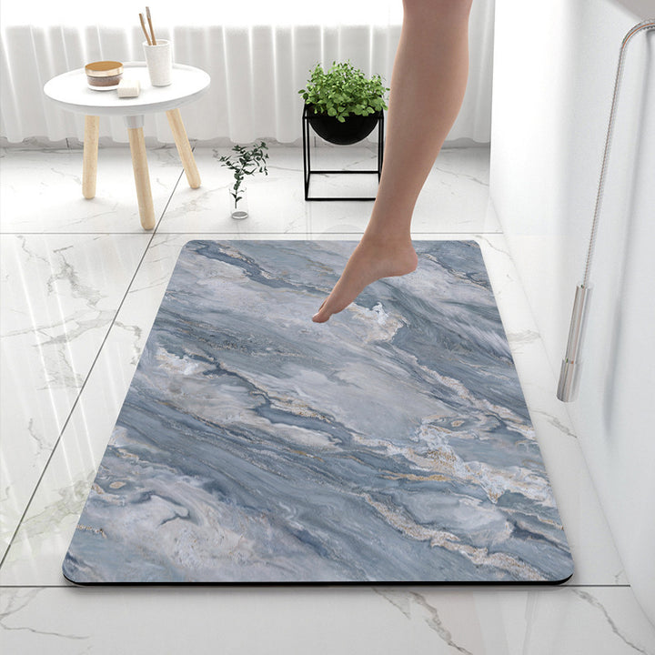 Soft Print Abstract Marble Bath Mat Stornfield