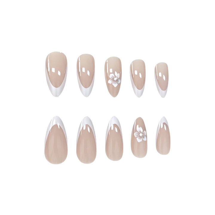Elegant Floral French Tip Acrylic Nail Enhancements Stornfield