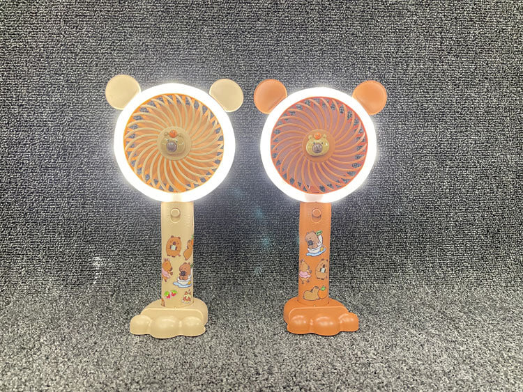 Unisex Portable Handheld Fan with LED Light and Animal Motif Stornfield