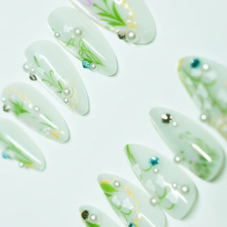 Floral Decorative Press-On Nail Extensions Stornfield