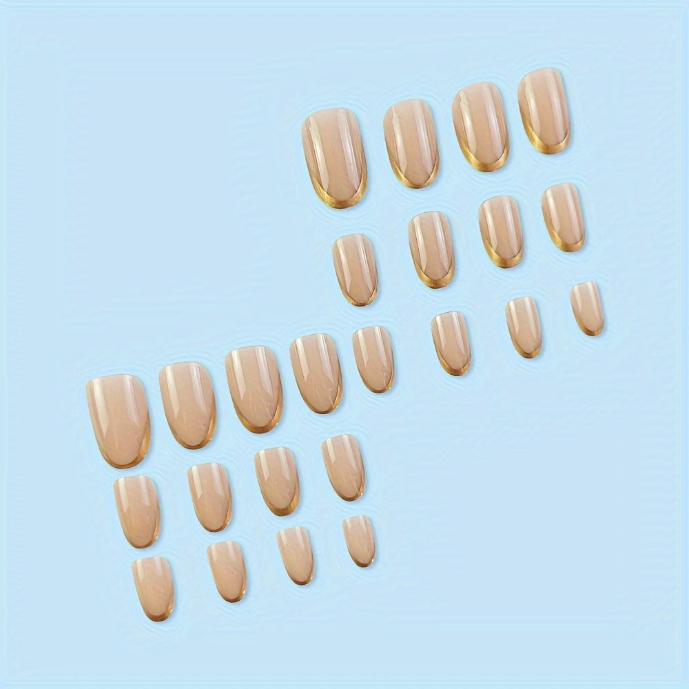 Artificial nails with elegant gold French tip Stornfield