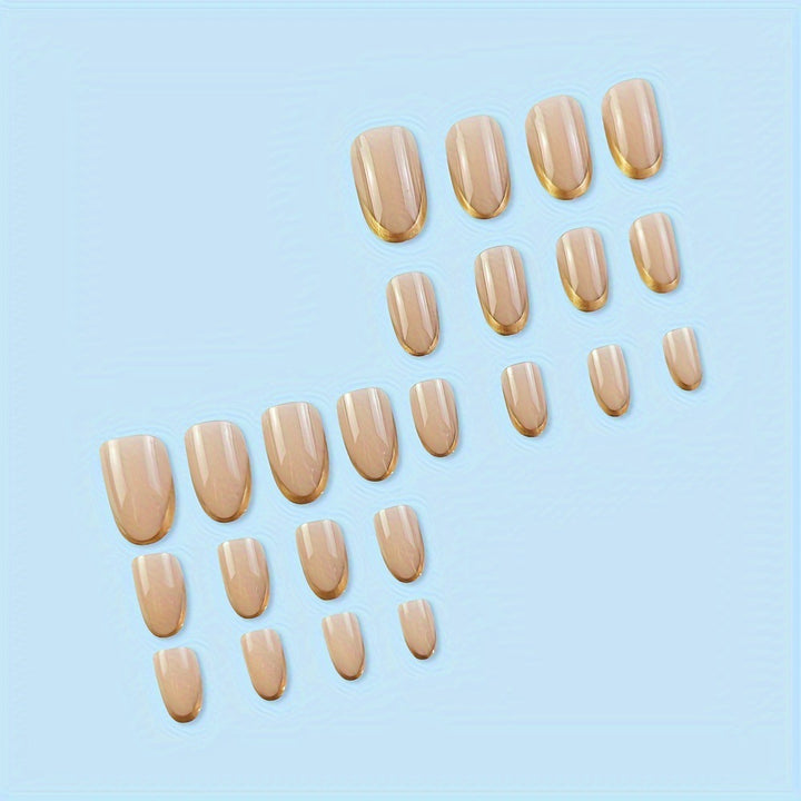 Artificial nails with elegant gold French tip Stornfield
