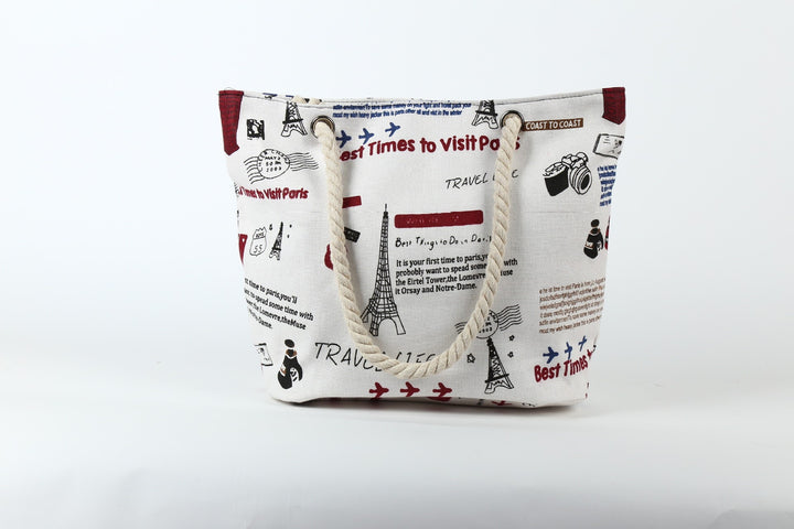Beach bag in maritime design with sturdy rope handles Stornfield