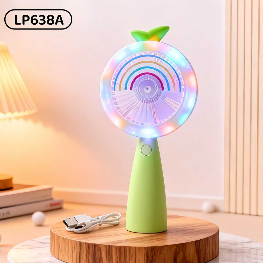 Women Portable USB Hand Fan with LED Lighting Stornfield