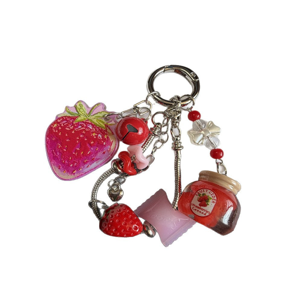 Decorative Strawberry-Themed Charm Keychain Stornfield