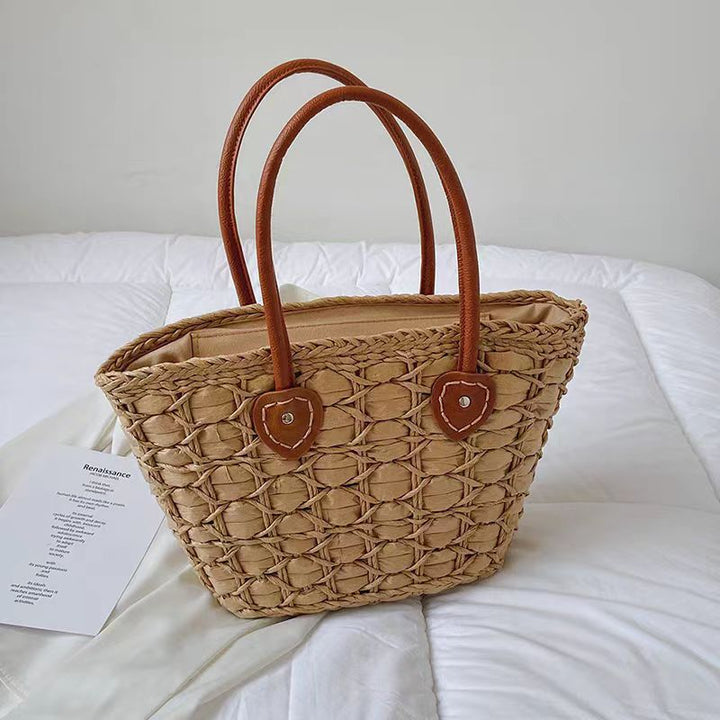 Handcrafted basket bag with elegant leather accents Stornfield