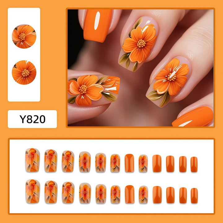 Artistic Nail Design with Floral Motifs Stornfield