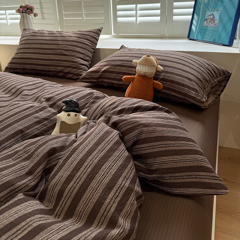 Premium Soft Striped Quilt Set