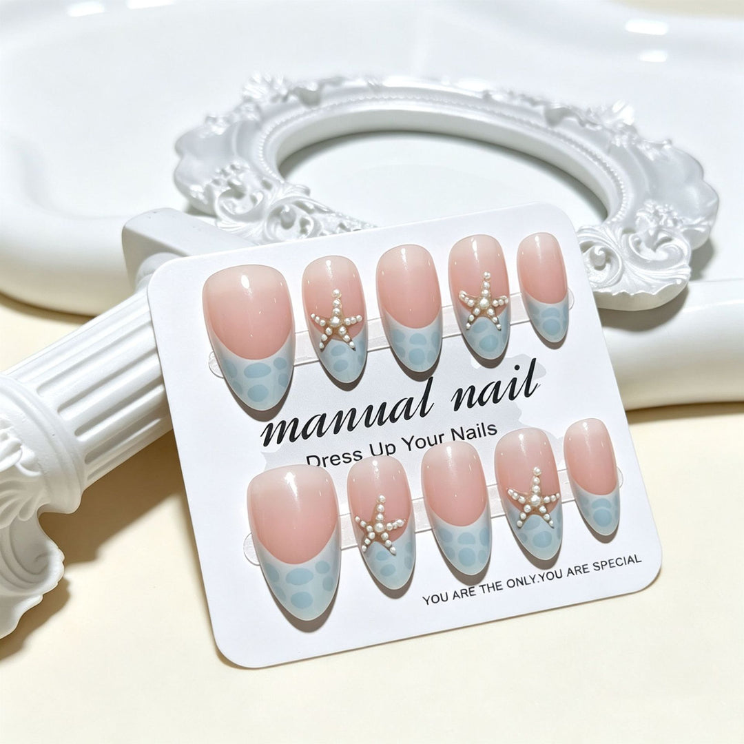 Nautical-Themed Decorative Press-On Nail Tips Stornfield