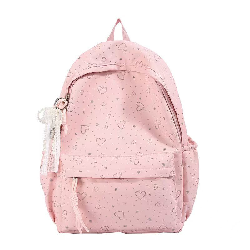 Backpack with Playful Heart Design and Practical Compartments Stornfield