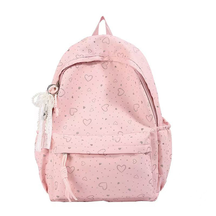 Backpack with Playful Heart Design and Practical Compartments Stornfield