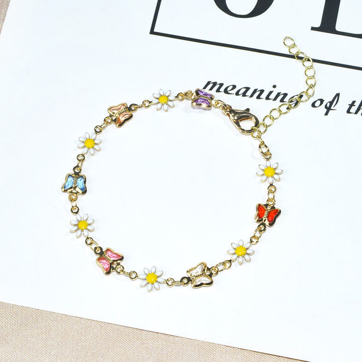 Butterfly and Daisy Charm Anklet Stornfield