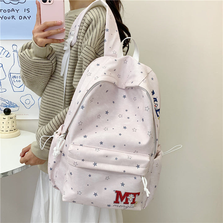 Stylish Star-Embellished Corduroy Backpack Stornfield