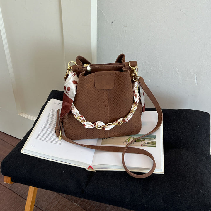 Woven Bucket Style Handbag