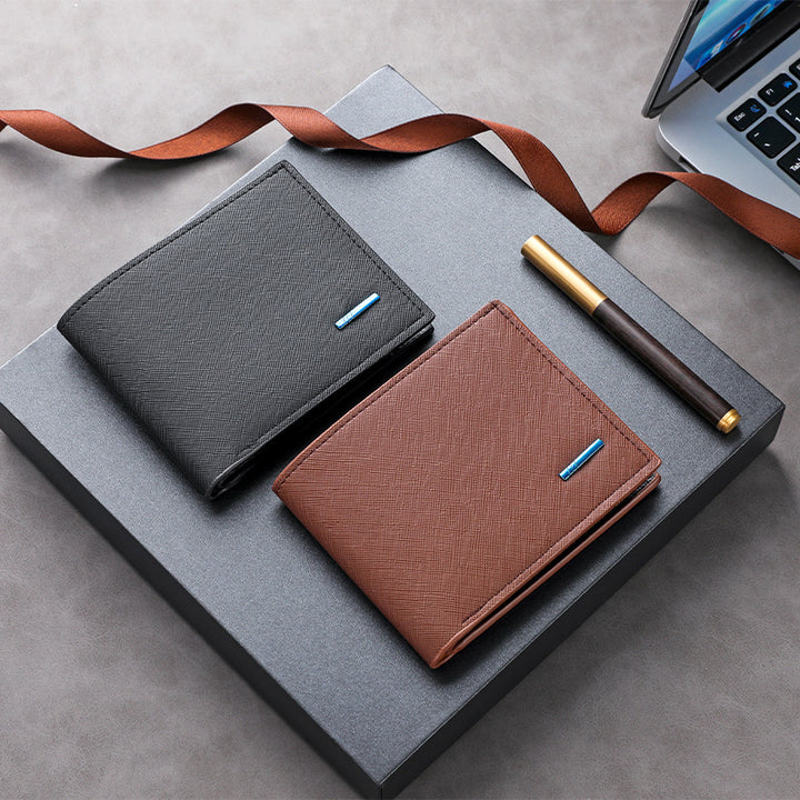 Textured Leather Folded Wallet Stornfield