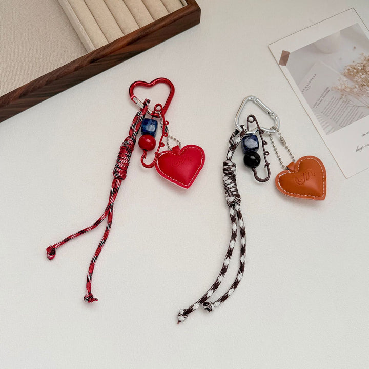 Heart-Shaped Leather Keychain Stornfield