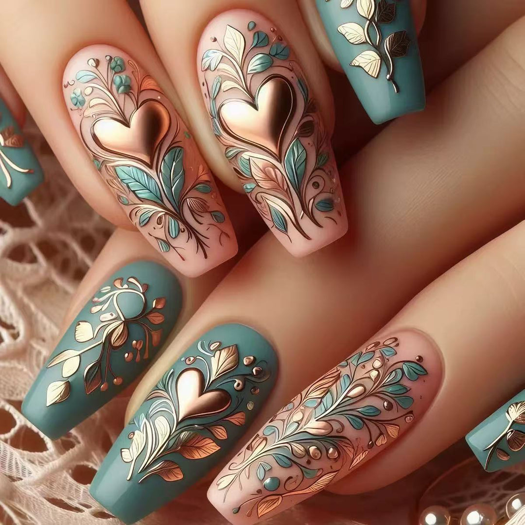 Nail Art Set with elegant floral 3D decoration Stornfield
